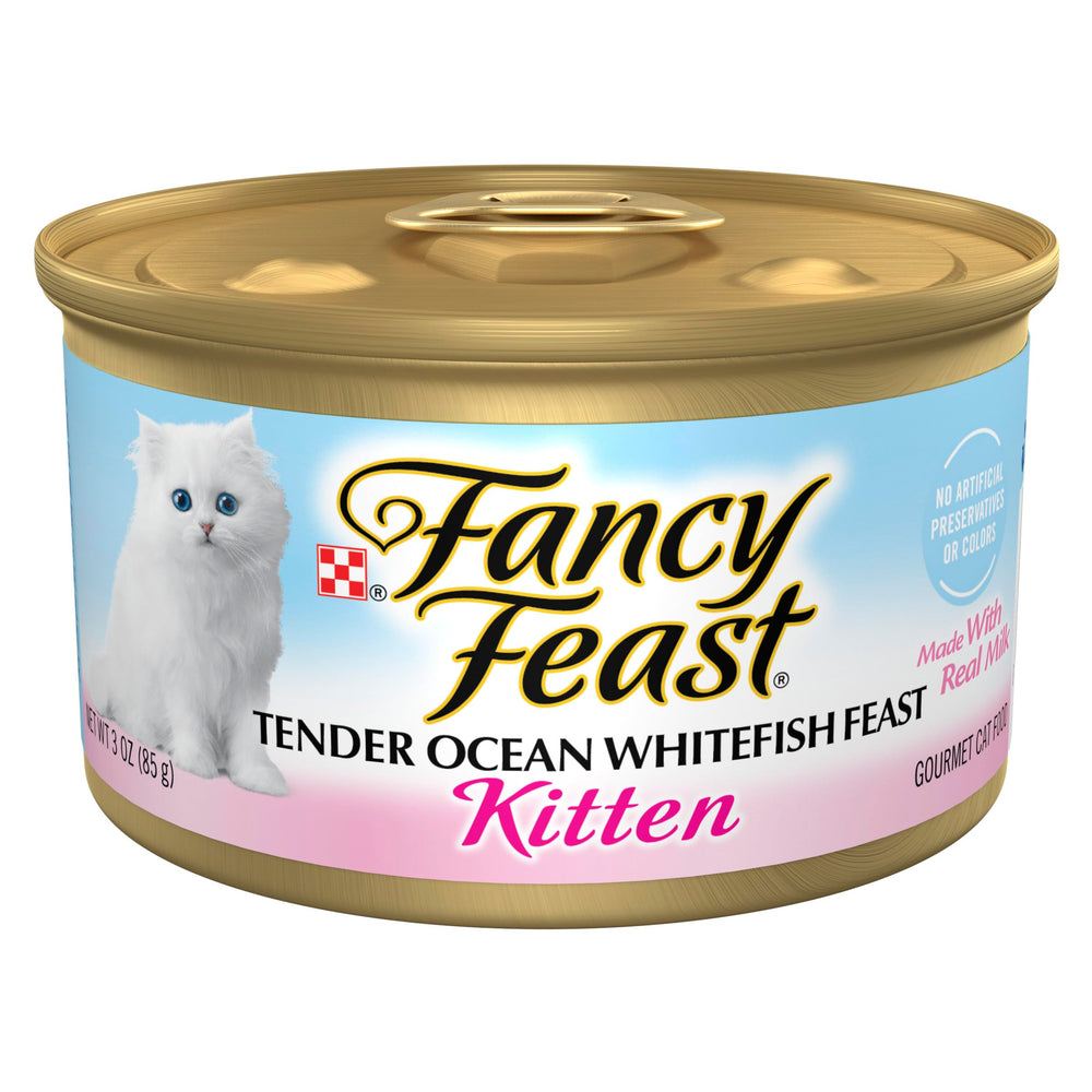 Fancy Feast boîte face montrant l’étiquette et l’attrait gourmet