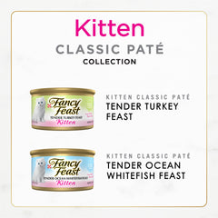 Fancy Feast bol garni de pâtée à la dinde montrant appétit gagné