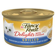 Fancy Feast face de la boîte montrant la recette et l’appétence