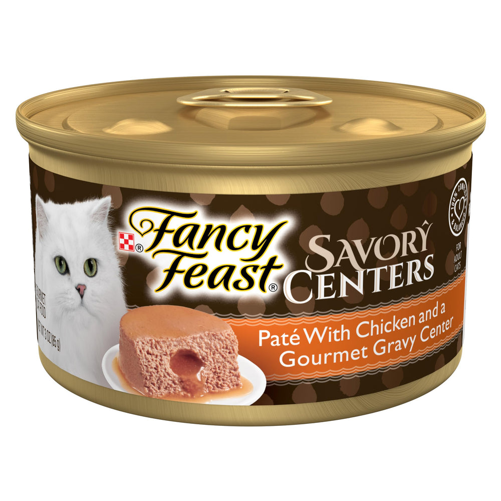 Fancy Feast boîte frontale montrant l’emballage attractif et l’avantage pratique