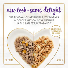 Fancy Feast gros plan sur lamelles en sauce, texture attrayante pour chat