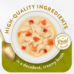 Fancy Feast gros plan morceaux de poulet visibles pour saveur
