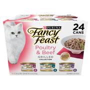 Fancy Feast emballage avant montrant assortiment pratique et avantage gain de temps