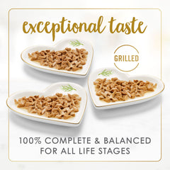 Fancy Feast gros plan sur la texture des morceaux grillés bénéfique appétence