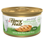 Fancy Feast face de la boîte montrant l'étiquette et bénéfice appétence