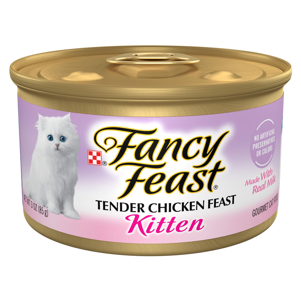 Fancy Feast Purina boîte devant montrant l’emballage et la marque, appétit assuré