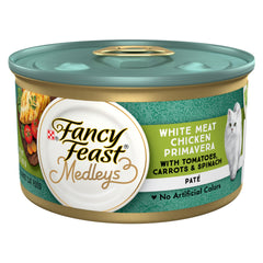 Fancy Feast Purina face du paquet montrant l'appétence
