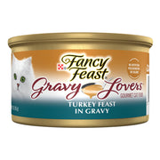 Fancy Feast Purina face de la canette montrant étiquette et attrait visuel
