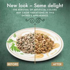 Fancy Feast gros plan sur morceaux de dinde montrant texture et qualité protéique