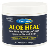 Farnam Aloe Heal emballage avant montrant le tube et l'usage pratique pour soigner