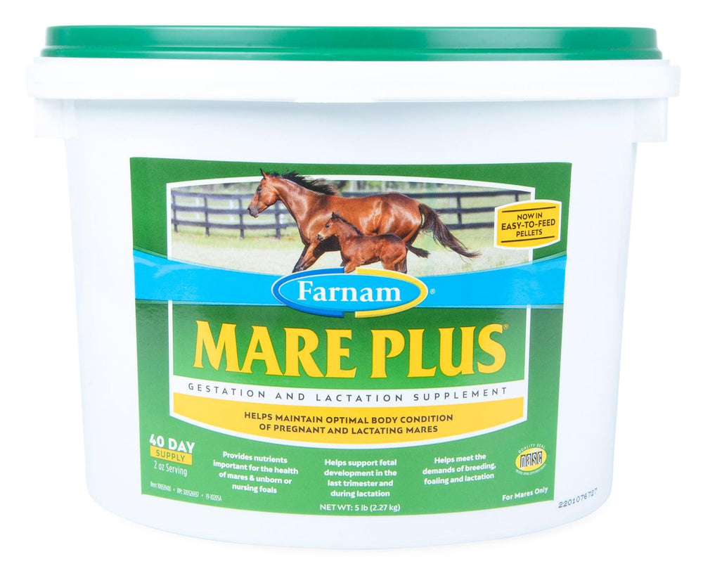 Farnam emballage 5 lb montrant label et bénéfice nutritionnel pour juments