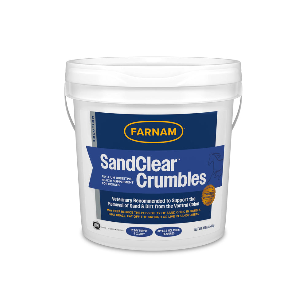Farnam SandClear emballage devant montrant le pot pratique et la durée de 32 jours