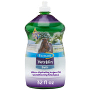 Farnam Vetrolin Bath emballage avant montrant flacon et 32 oz, facile à saisir