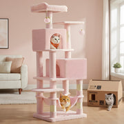 FEANDREA vue frontale de l'arbre à chat jelly pink pour repos et observation
