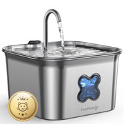FEELNEEDY vue avant de la fontaine pour chat, design inox durable