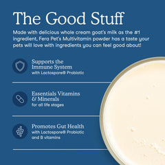 Fera Pets cuillère close-up sur la texture poudreuse pour une absorption facile