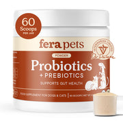 Fera Pets emballage avant montrant la certification bio et bénéfices digestifs