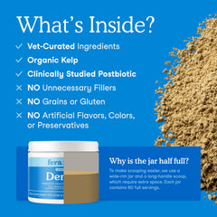 Fera Pets gros plan de la poudre montrant texture fine pour mélange facile