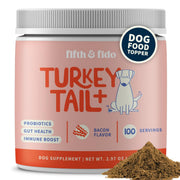 Fifth & Fido pot Turkey Tail+ bacon montrant l'étiquette et l'emballage convivial