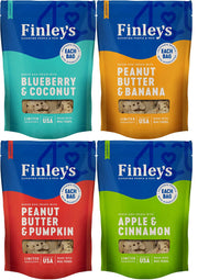 Finley's emballage avant montrant les quatre saveurs, appétence garantie