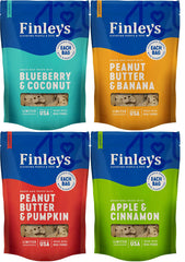 Finley's emballage avant montrant les quatre saveurs, appétence garantie