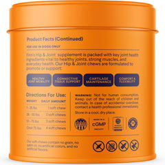 Finn étiquette ingrédients listant glucosamine chondroïtine MSM et certifications