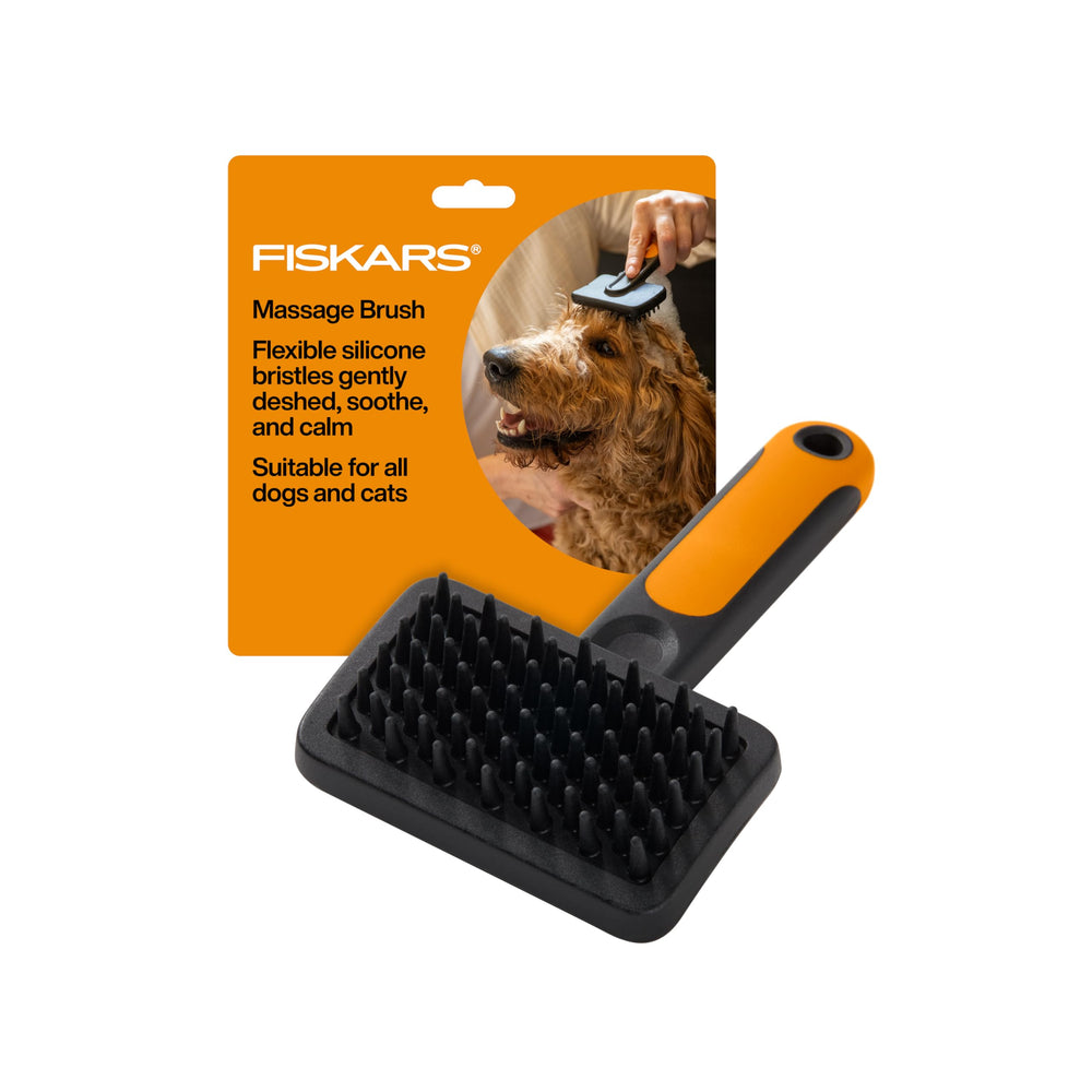 Fiskars vue avant de la brosse massage, démêlage doux et efficace