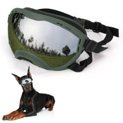 Flantor lunettes chien vue avant en vert assurant protection solaire complète