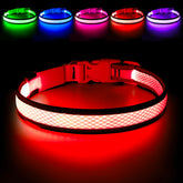 Flashseen vue avant du collier rouge montrant sécurité accrue