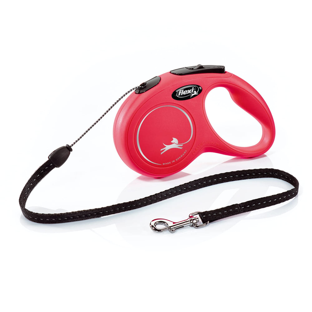 FLEXI® face avant de la laisse rouge montrant boîtier compact et ergonomie
