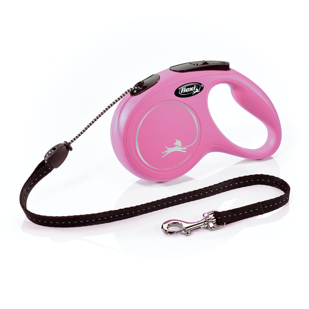 FLEXI laisse classic cord rose vue face pour contrôle et confort