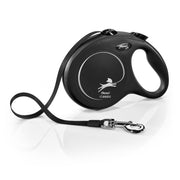 FLEXI laisse face avant montrant boîtier noir et ergonomie, sécurité renforcée