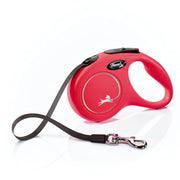 FLEXI laisse Classic Tape rouge vue de face, tenue sûre pour promenades