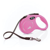 FLEXI laisse rose vue de face offrant maintien sûr
