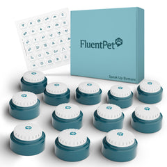 FluentPet emballage avant montrant 12 boutons et bénéfice démarrage immédiat