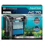 Fluval AC70 vue avant montrant la façade et les commandes, fiabilité Fluval