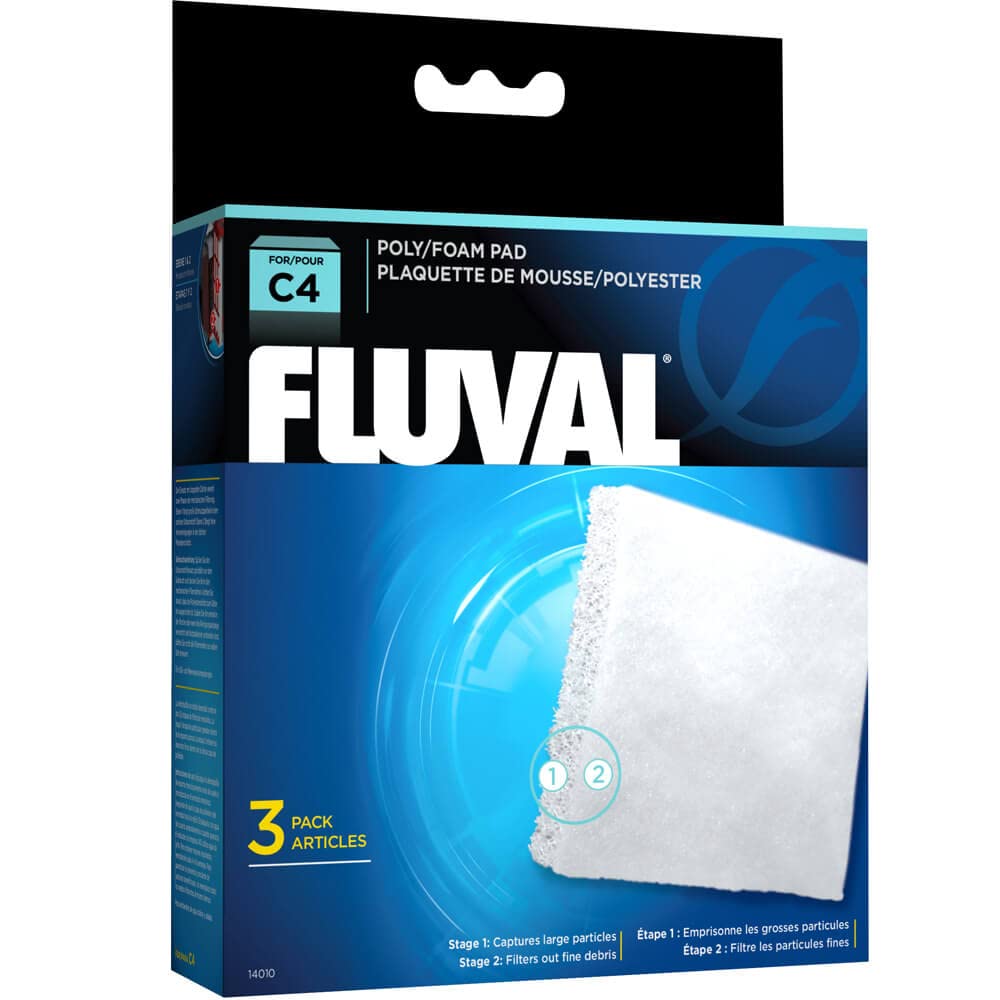 Fluval cartouche C4 face avant montrant coupe et ajustement, entretien simplifié