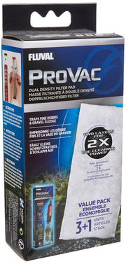 Fluval emballage avant montrant la recharge et compatibilité ProVac pour un remplacement facile