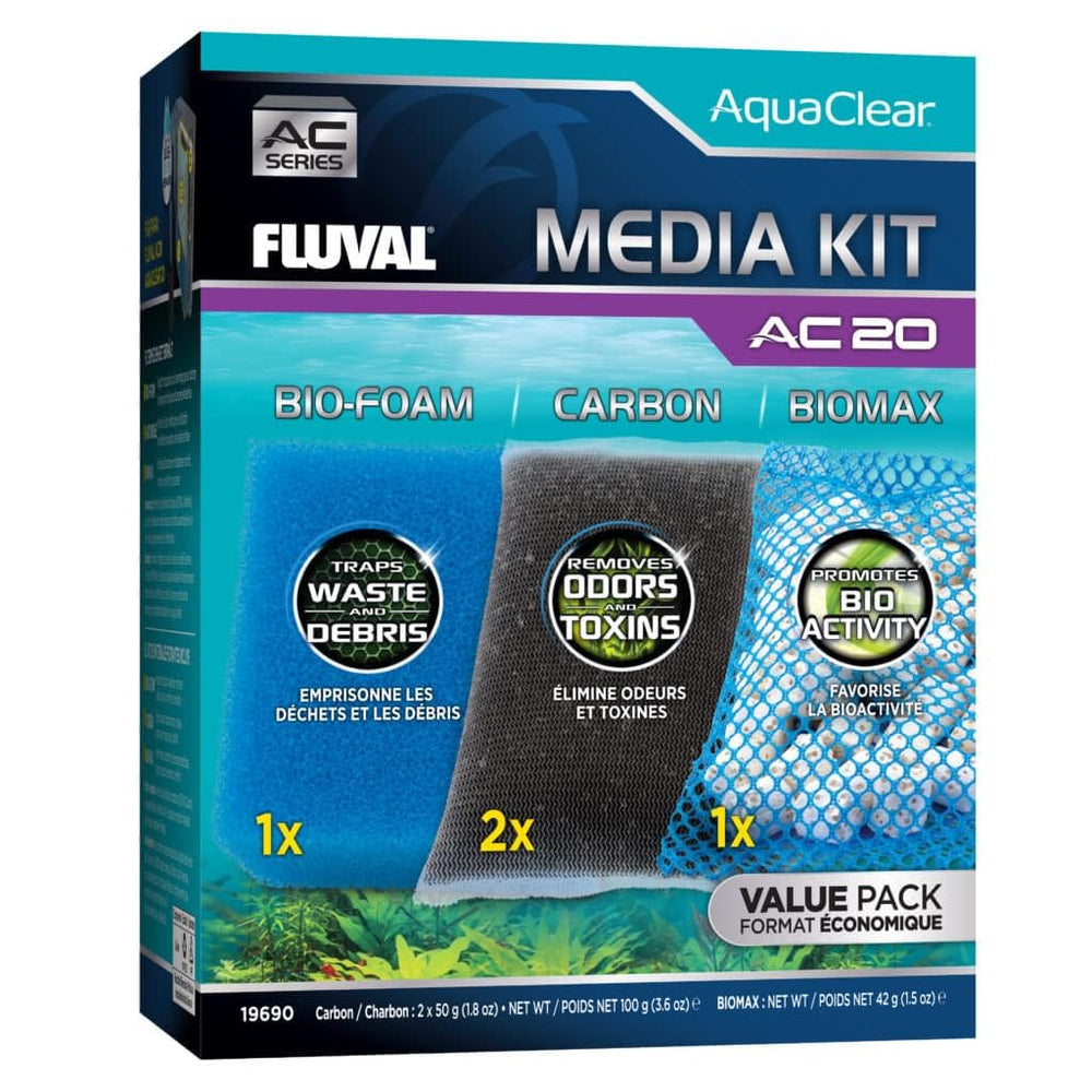 Fluval emballage du kit Media Maintenance montrant contenu et avantages
