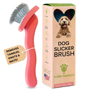 Flying Pawfect brosse face avant corail montrant tête de brosse et ergonomie, meilleur contrôle