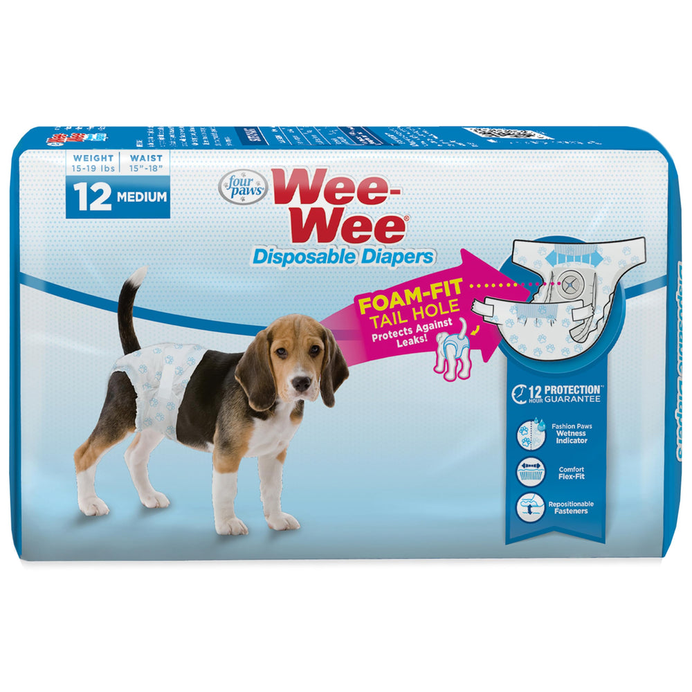 Four Paws packaging avant montrant 12 couches, protection fiable