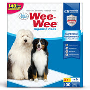 Four Paws emballage frontal montrant 100 tapis XXL, protection accrue