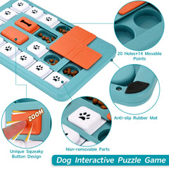 FOXMM chien jouant au puzzle pour réduire l'ennui et s'amuser