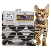 Fresh Kitty tapis XL face avant montrant motif gris noir et protection du sol