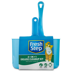 Fresh Step vue d’ensemble du kit 4-en-1 gardant l’espace propre
