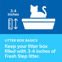 Fresh Step litière dans un bac propre pour une zone hygiénique