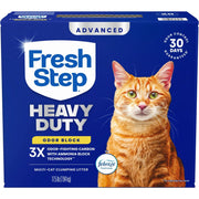 Fresh Step face de l'emballage montrant poids et formule Advanced Heavy Duty
