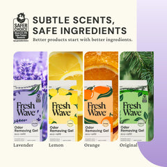 Fresh Wave gel lavande en gros plan montrant la texture et neutralisation naturelle des odeurs