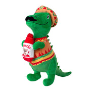 Fringe Fiesta-Saurus vue de face montrant la peluche et attirant l’attention