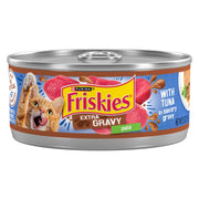 Friskies boîte avant thon montrant l'emballage attractif et appétence